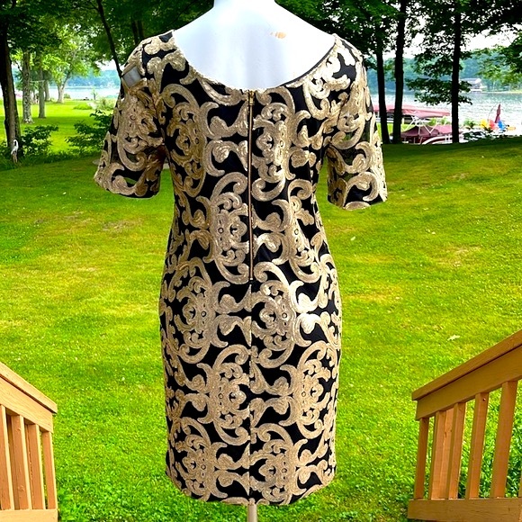 NWT The Limited sequin art-deco sheath dress 6 - Picture 5 of 12